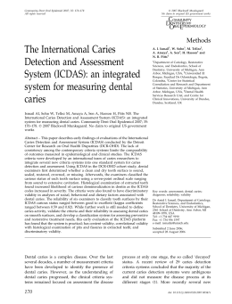 The International Caries Detection and Assessment System (ICDAS