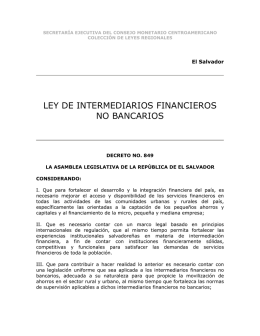 Ley de intermediarios financieros no bancarios decreto no. 849