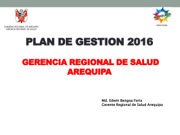 Plan de gestión 2016 - Gerencia Regional de Salud Arequipa