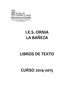 I.E.S. ORNIA LA BAÑEZA LIBROS DE TEXTO CURSO 2014-2015