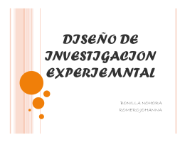 DISEÑO DE INVESTIGACION EXPERIEMNTAL DISEÑO DE
