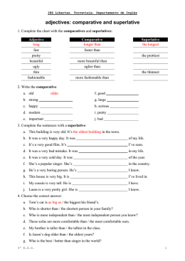 adjectives: comparative and superlative exercises