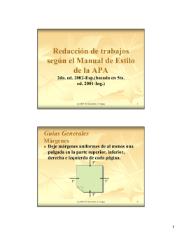 Redacción de trabajos según el Manual de Estilo de la APA
