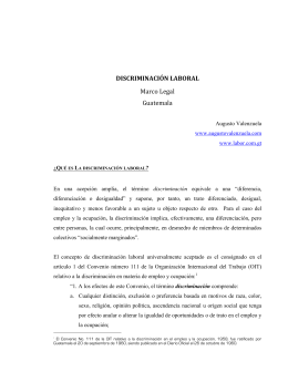 DISCRIMINACIÓN LABORAL Marco Legal Guatemala