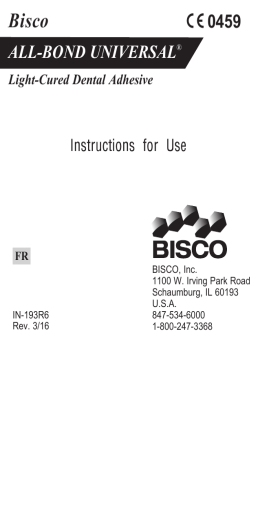 Instructions for Use 0459 ALL-BOND UNIVERSAL