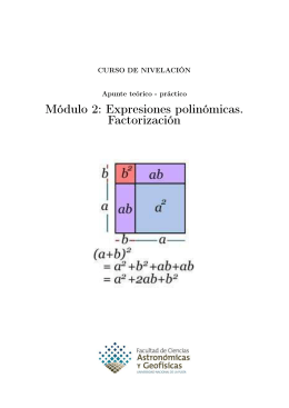 Módulo 2: Expresiones polinómicas. Factorización