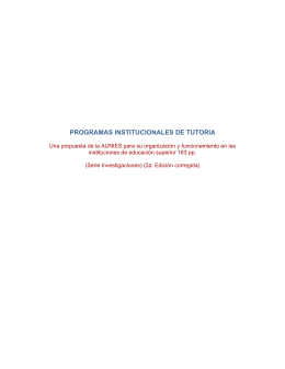 PROGRAMAS INSTITUCIONALES DE TUTORIA