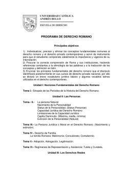 PROGRAMA DE DERECHO ROMANO
