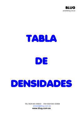 Tablas de Densidad - Puerto de Mamonal. Colombia.