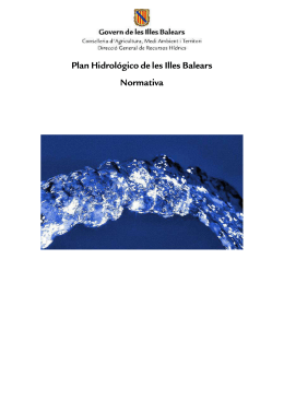 NORMATIVA. Plan Hidrológico de las Islas