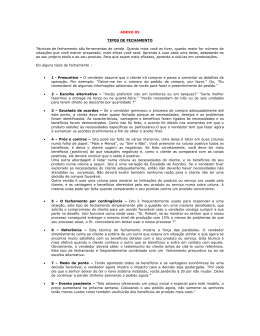 ANEXO 05 TIPOS DE FECHAMENTO Técnicas de