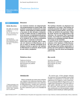 Trastornos facticios - Sociedad de Psiquiatría del Uruguay