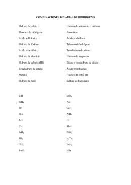 COMBINACIONES BINARIAS DE HIDRÓGENO Hidruro de calcio