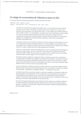 El colegio de economistas de Valencia se parte en dos