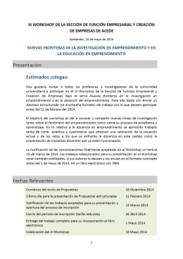 (IV WORKSHOP DE LA SECCI\323N DE FUNCI\323N