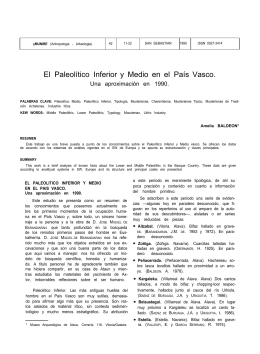 El Paleolítico Inferior y Medio en el País Vasco.
