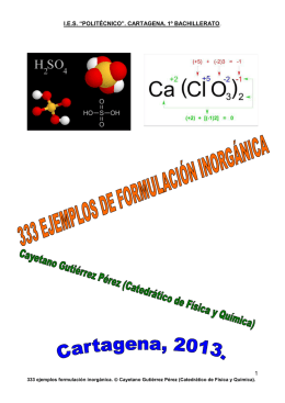 333 ejemplos de formulación inorgánica