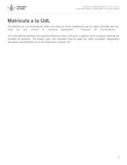 Matrícula a la UdL - Universitat de Lleida