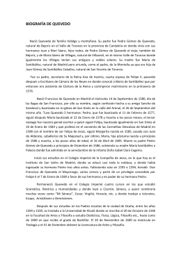 biografía de quevedo - Fundacion Francisco de Quevedo