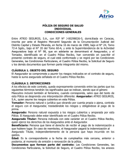 PÓLIZA DE SEGURO DE SALUD INDIVIDUAL CONDICIONES