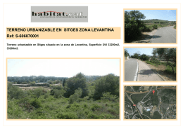 TERRENO URBANIZABLE EN SITGES ZONA LEVANTINA Ref: S