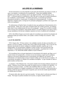 las leyes de la ense&ntilde;anza - El Buen Pastor Iglesia Bautista de