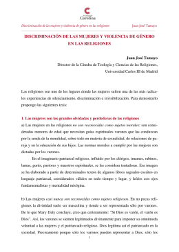 discriminación de las mujeres y violencia de género en las religiones