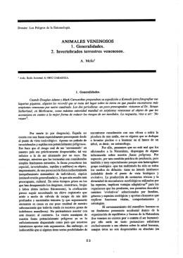 1.Generalidades. 2. Invertebrados terrestres venenosos.
