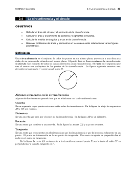 2.4 La circunferencia y el círculo