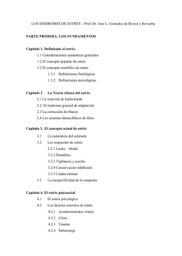 LOS SINDROMES DE ESTRÉS – Prof. Dr. Jose L. Gonzalez de