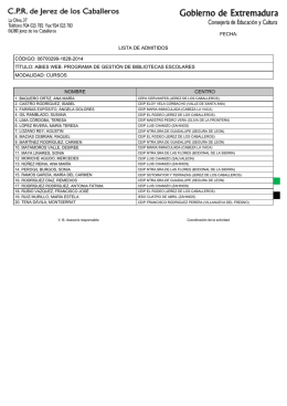 FECHA: LISTA DE ADMITIDOS CÓDIGO: 06700299-1828