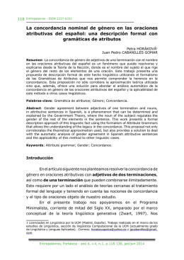 La concordancia nominal de género en las oraciones atributivas del