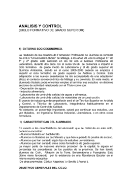 ANÁLISIS Y CONTROL - Universidad Laboral de Málaga
