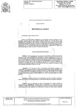Sentencia del Juzgado Instancia nº 9 de Barcelona, Autos 857/2013