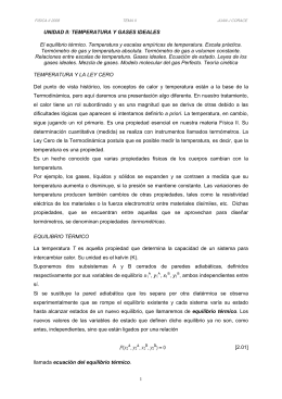 UNIDAD II: TEMPERATURA Y GASES IDEALES