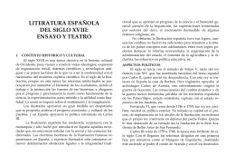 LITERATURA ESPAÑOLA DEL SIGLO XVIII: ENSAYO Y TEATRO