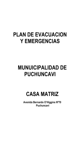 PLAN DE EVACUACION Y EMERGENCIAS MUNUICIPALIDAD DE