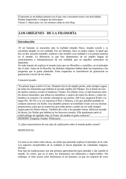 tp Los orígenes de la filosofía