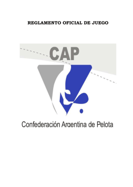 reglamento oficial de juego - Federación de Pelota de la Provincia