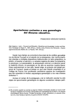 Aporluciones recientes u una genealogía del discurso