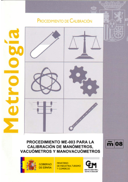 Procedimiento Me 003 Para La CalibracióN De ManóMetros