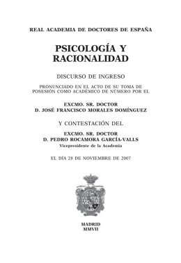 psicología y racionalidad - Jose Francisco Morales Dominguez