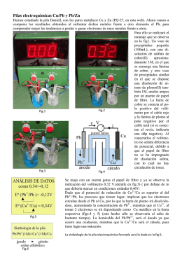 Pilas electroquímicas Cu/Pb y Pb/Zn