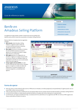 Renfe en Amadeus Selling Platform