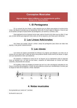 Conceptos Musicales 1. El Pentagrama 2. Las Líneas Adicionales 3