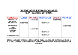 ACTIVIDADES EXTRAESCOLARES C. P. SABUGO 2013/2014