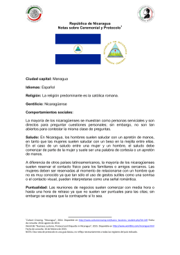 República de Nicaragua Notas sobre Ceremonial y