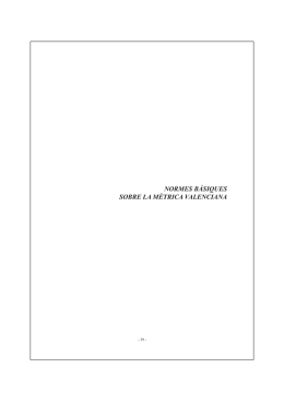 normes bàsiques sobre la mètrica valenciana