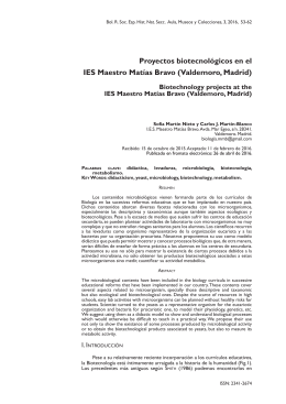 Proyectos biotecnológicos en el IES Maestro Matías Bravo