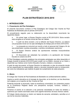 Plan estratégico - Colegio San Vicente de Paúl Ikastetxea